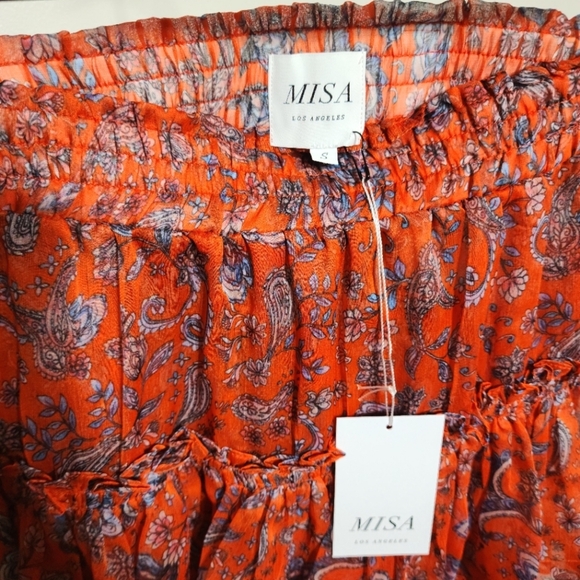 New MISA LOS ANGELES Marion Paisley Ruffle Miniskirt - Picture 8 of 9